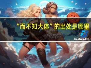 “而不知大体”的出处是哪里