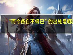 “而今各自不得已”的出处是哪里