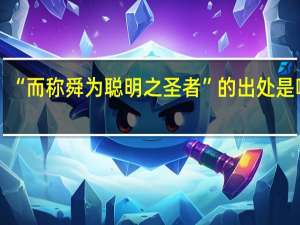 “而称舜为聪明之圣者”的出处是哪里