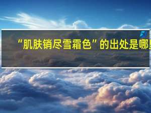 “肌肤销尽雪霜色”的出处是哪里
