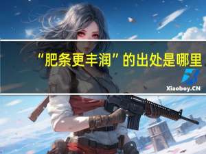 “肥条更丰润”的出处是哪里