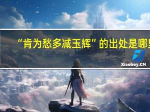 “肯为愁多减玉辉”的出处是哪里
