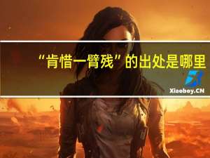 “肯惜一臂残”的出处是哪里