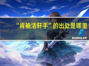 “肯袖活轩手”的出处是哪里