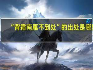 “背霜南雁不到处”的出处是哪里
