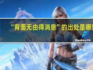 “背面无由得消息”的出处是哪里