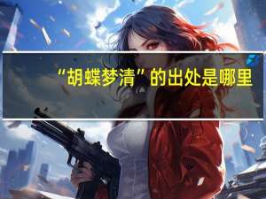 “胡蝶梦清”的出处是哪里