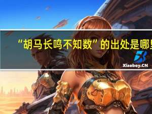 “胡马长鸣不知数”的出处是哪里