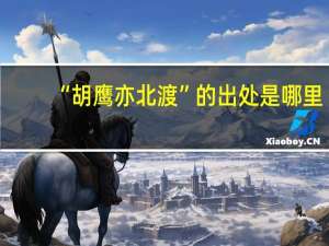 “胡鹰亦北渡”的出处是哪里