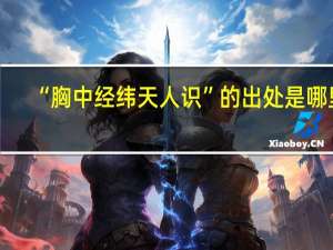 “胸中经纬天人识”的出处是哪里