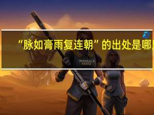 “脉如膏雨复连朝”的出处是哪里