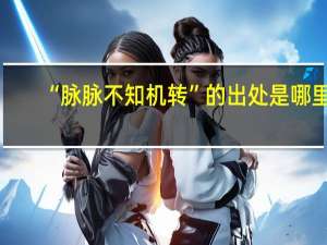 “脉脉不知机转”的出处是哪里