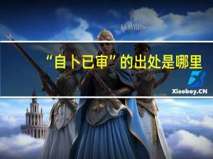 “自卜已审”的出处是哪里