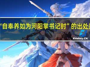 “自奉养如为河阳掌书记时”的出处是哪里