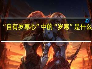 “自有岁寒心”中的“岁寒”是什么意思