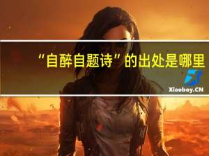 “自醉自题诗”的出处是哪里