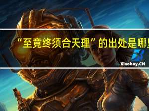 “至竟终须合天理”的出处是哪里