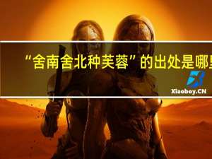 “舍南舍北种芙蓉”的出处是哪里