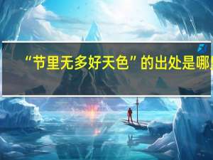 “节里无多好天色”的出处是哪里