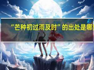 “芒种初过雨及时”的出处是哪里
