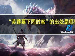 “芙蓉幕下同时客”的出处是哪里