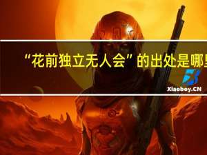 “花前独立无人会”的出处是哪里
