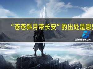 “苍苍斜月带长安”的出处是哪里