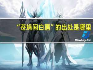 “苍蝇间白黑”的出处是哪里