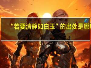 “若要清静如白玉”的出处是哪里
