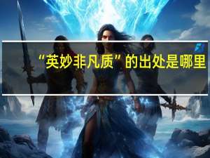 “英妙非凡质”的出处是哪里