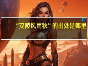“茂陵风雨秋”的出处是哪里