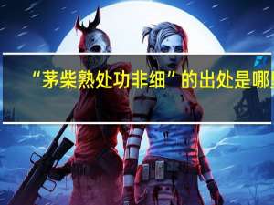 “茅柴熟处功非细”的出处是哪里