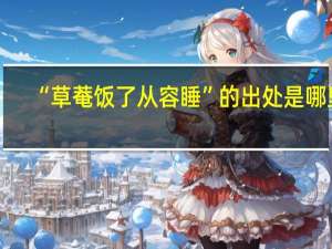 “草菴饭了从容睡”的出处是哪里