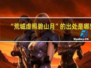 “荒城虚照碧山月”的出处是哪里