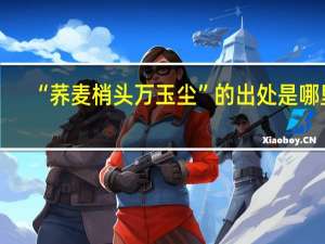“荞麦梢头万玉尘”的出处是哪里