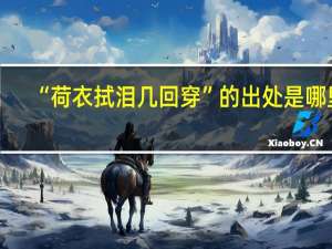“荷衣拭泪几回穿”的出处是哪里