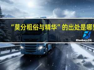 “莫分粗俗与精华”的出处是哪里