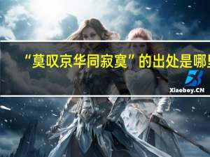 “莫叹京华同寂寞”的出处是哪里