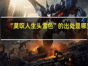 “莫叹人生头雪色”的出处是哪里