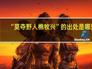 “莫夺野人樵牧兴”的出处是哪里