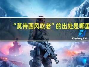 “莫待西风吹老”的出处是哪里