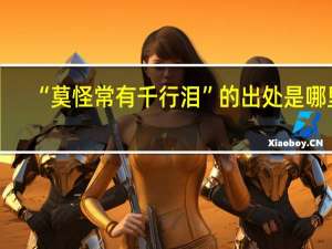 “莫怪常有千行泪”的出处是哪里