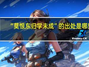 “莫恨东归学未成”的出处是哪里