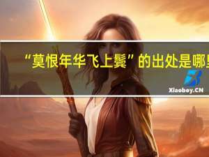 “莫恨年华飞上鬓”的出处是哪里