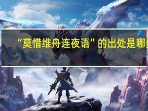“莫惜维舟连夜语”的出处是哪里