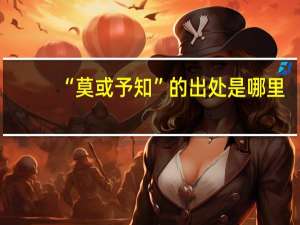 “莫或予知”的出处是哪里