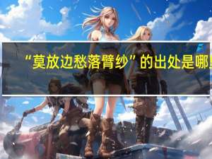 “莫放边愁落臂纱”的出处是哪里