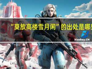 “莫放高楼雪月闲”的出处是哪里