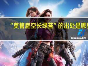 “莫管庭空长绿苔”的出处是哪里