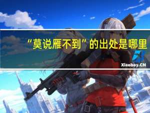 “莫说雁不到”的出处是哪里